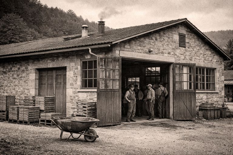 Usine Portadom à Vournichens, vers 1950